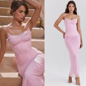 HOUSE OF CB 'Nalini' Cotton Candy Corset Maxi Dress NWOT